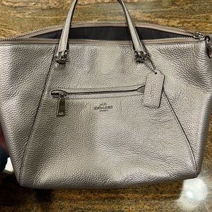 Coach purse.   Silver/ Pewter excellent condition